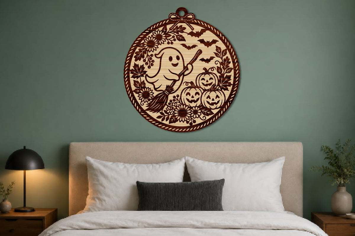 Ghost Pumpkin Laser Cut Ornament SVG