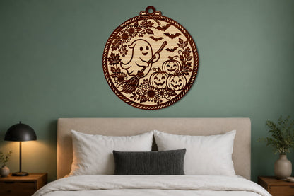 Ghost Pumpkin Laser Cut Ornament SVG