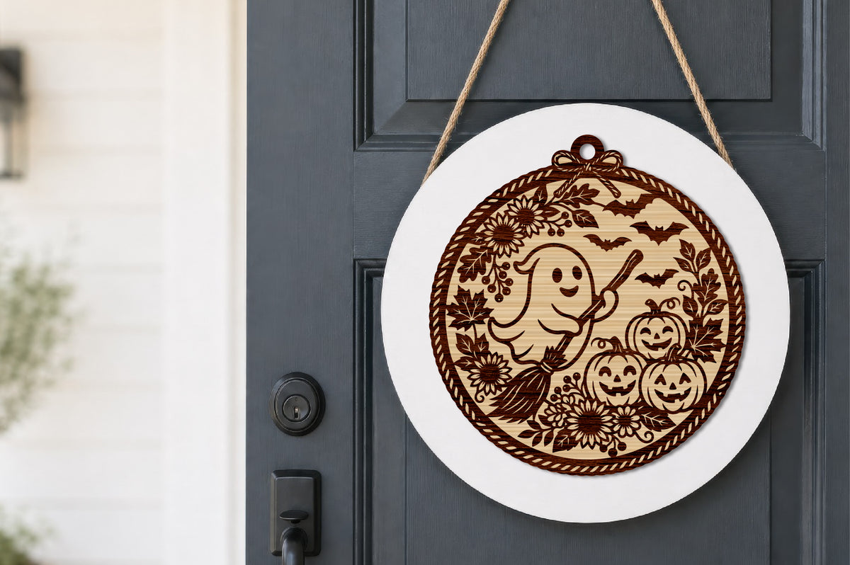 Ghost Pumpkin Laser Cut Ornament SVG