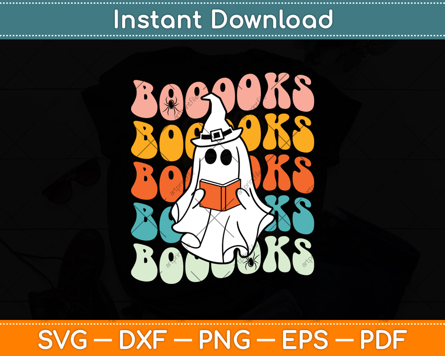 Ghost Read Books Svg Digital Cutting File