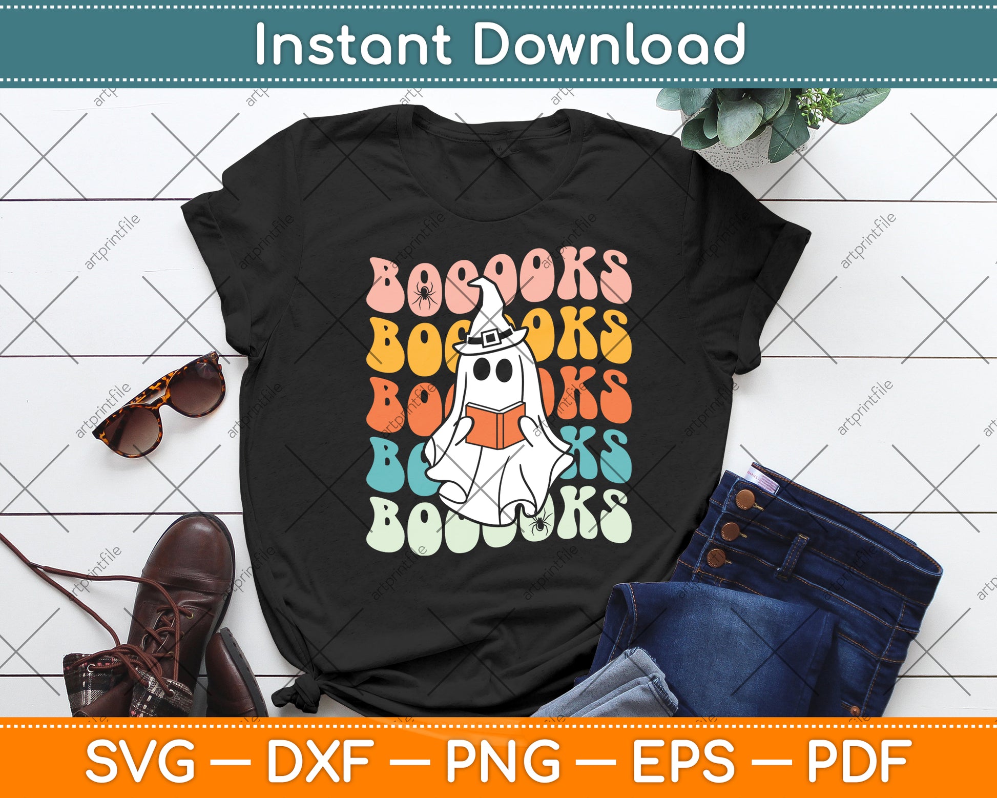 Ghost Read Books Svg Digital Cutting File