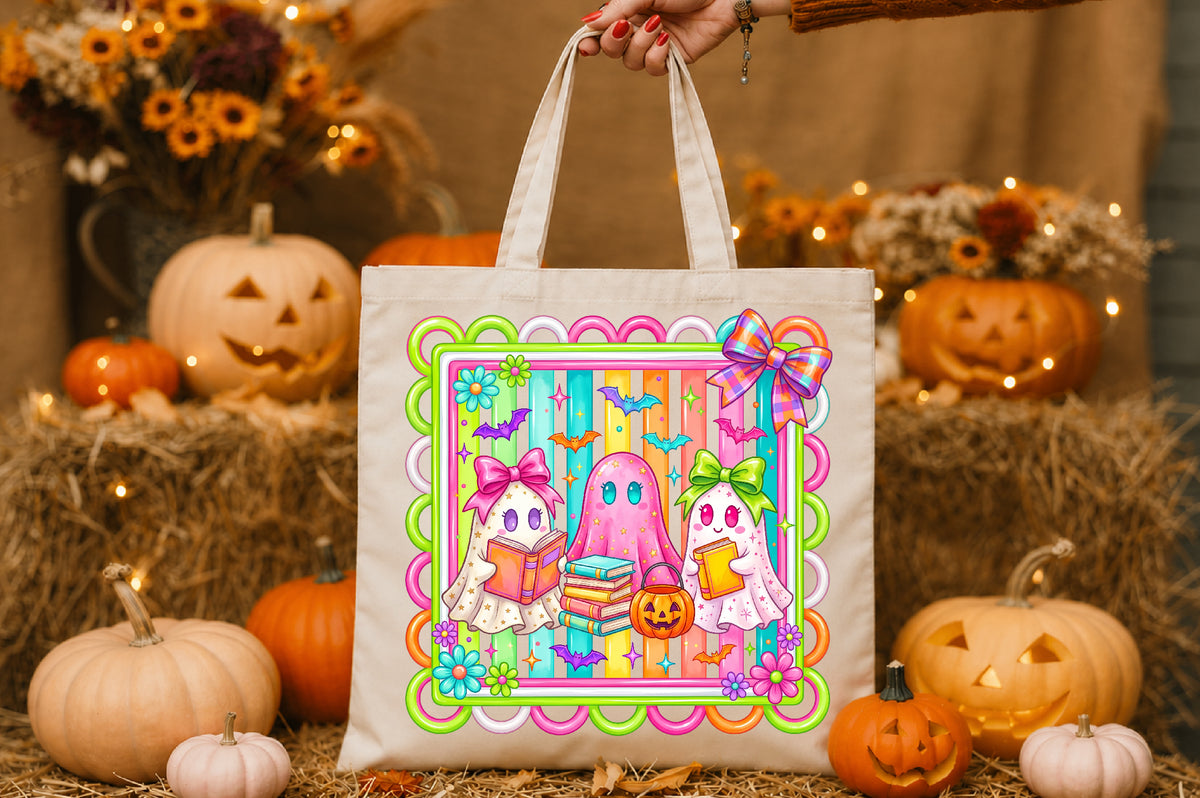 Ghost Reading Halloween Book PNG Bundle