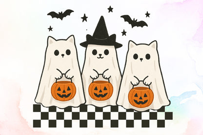 Spooky Cats Pumpkin Halloween PNG