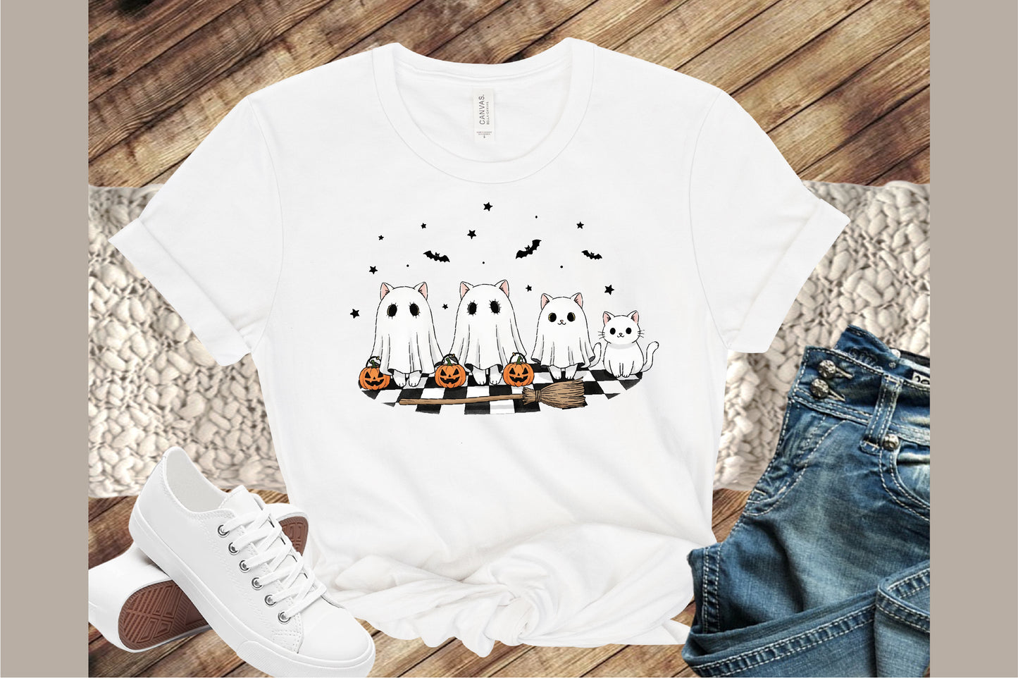 Ghost Spooky Cat Pumpkin Halloween PNG