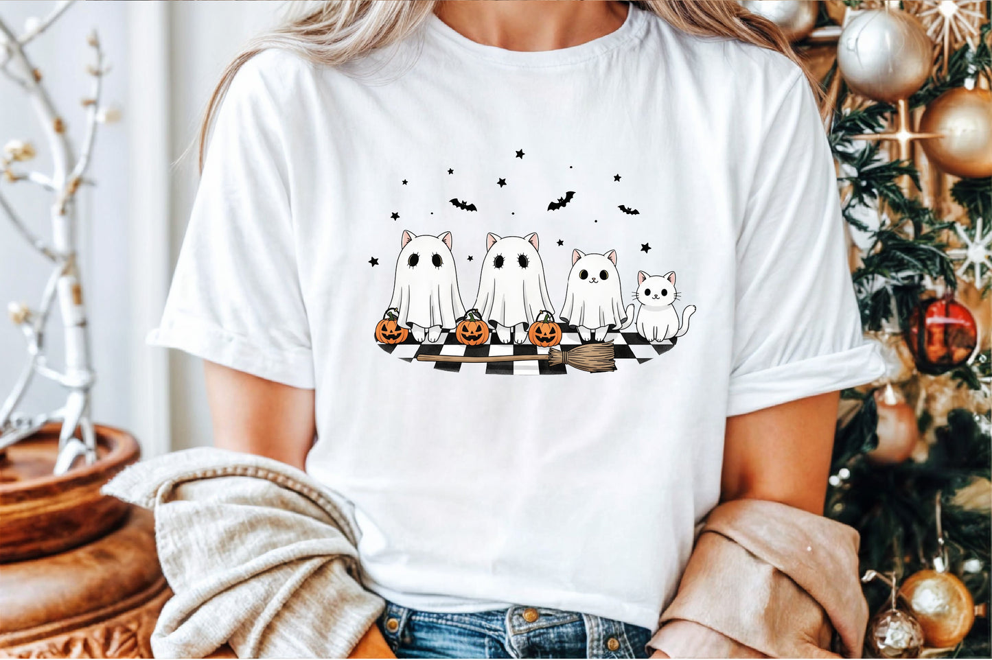 Ghost Spooky Cat Pumpkin Halloween PNG