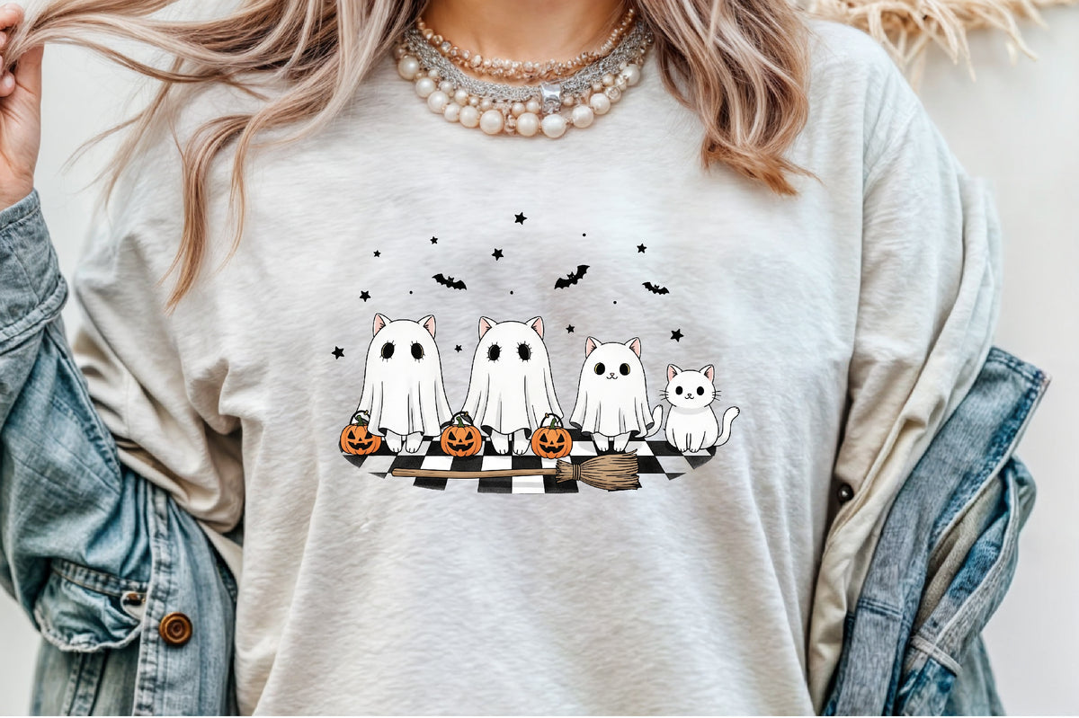 Ghost Spooky Cat Pumpkin Halloween PNG