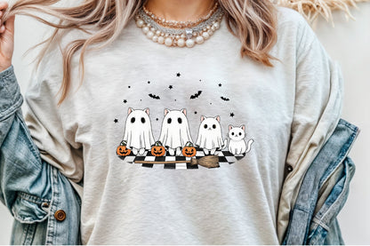 Ghost Spooky Cat Pumpkin Halloween PNG