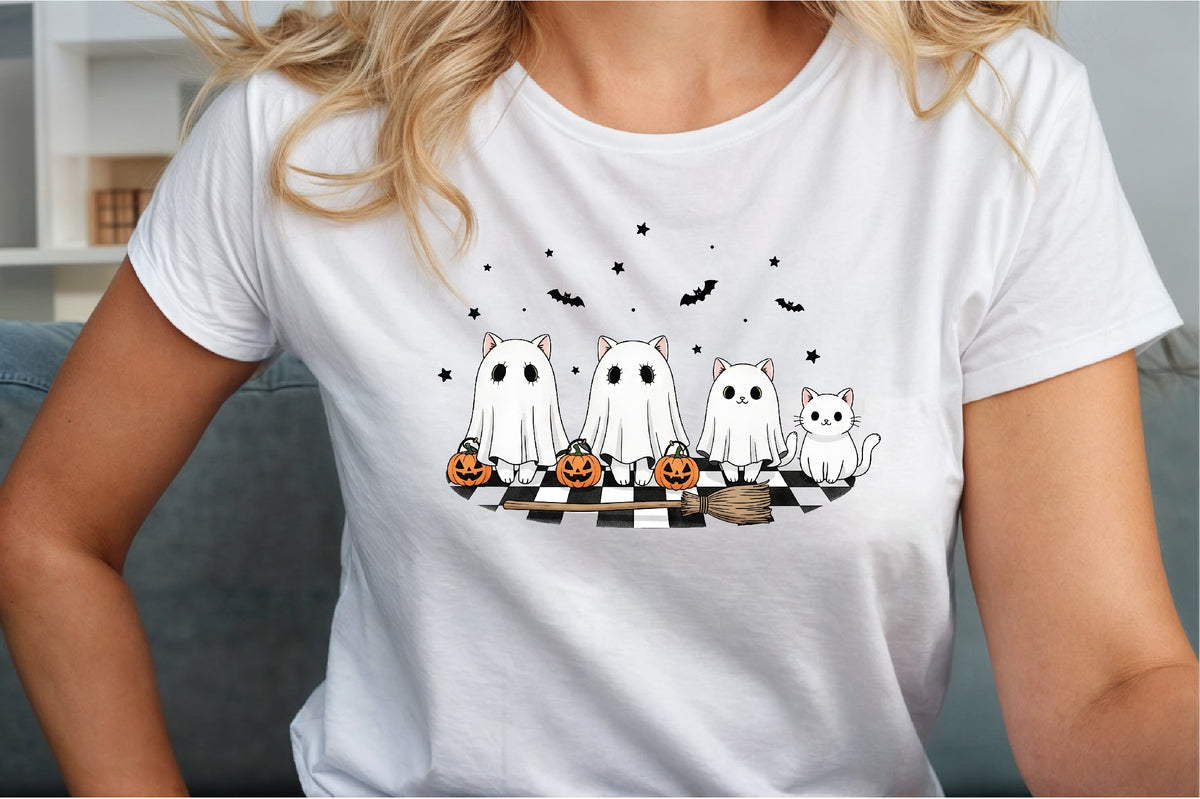 Ghost Spooky Cat Pumpkin Halloween PNG