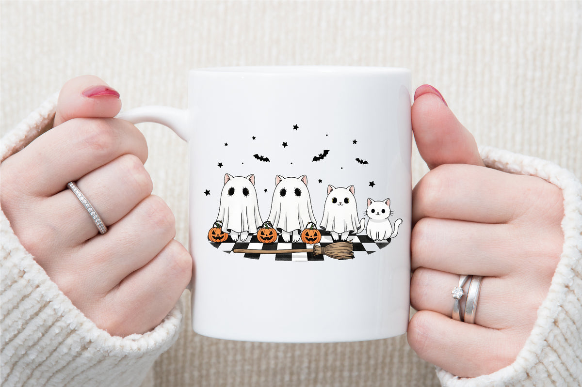 Ghost Spooky Cat Pumpkin Halloween PNG