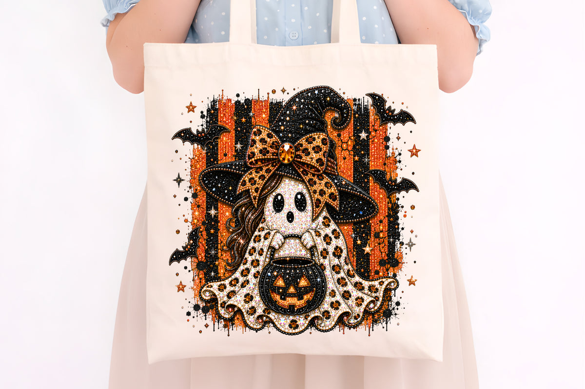Ghost Witch Leopard Rhinestone PNG