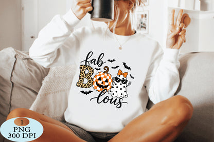 Fab Boo Louis Halloween Ghost Pumpkin PNG