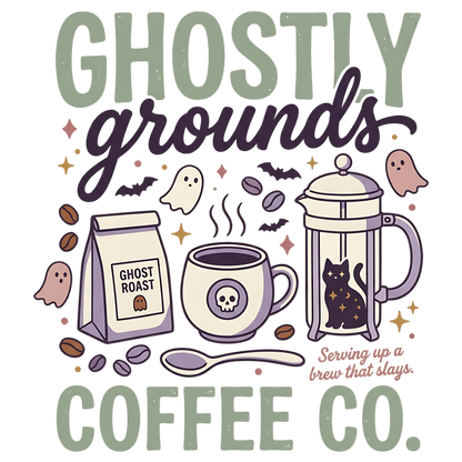 Ghostly Grounds Halloween Coffee Co PNG