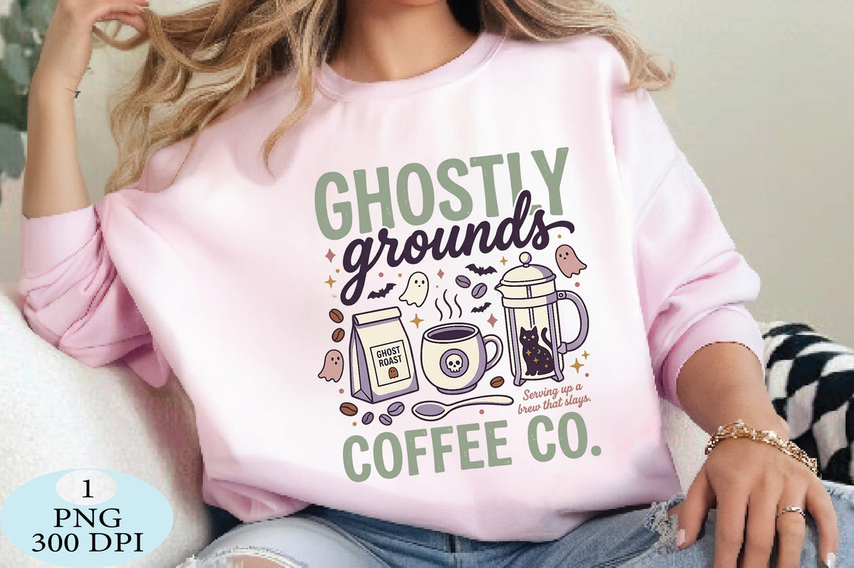 Ghostly Grounds Halloween Coffee Co PNG