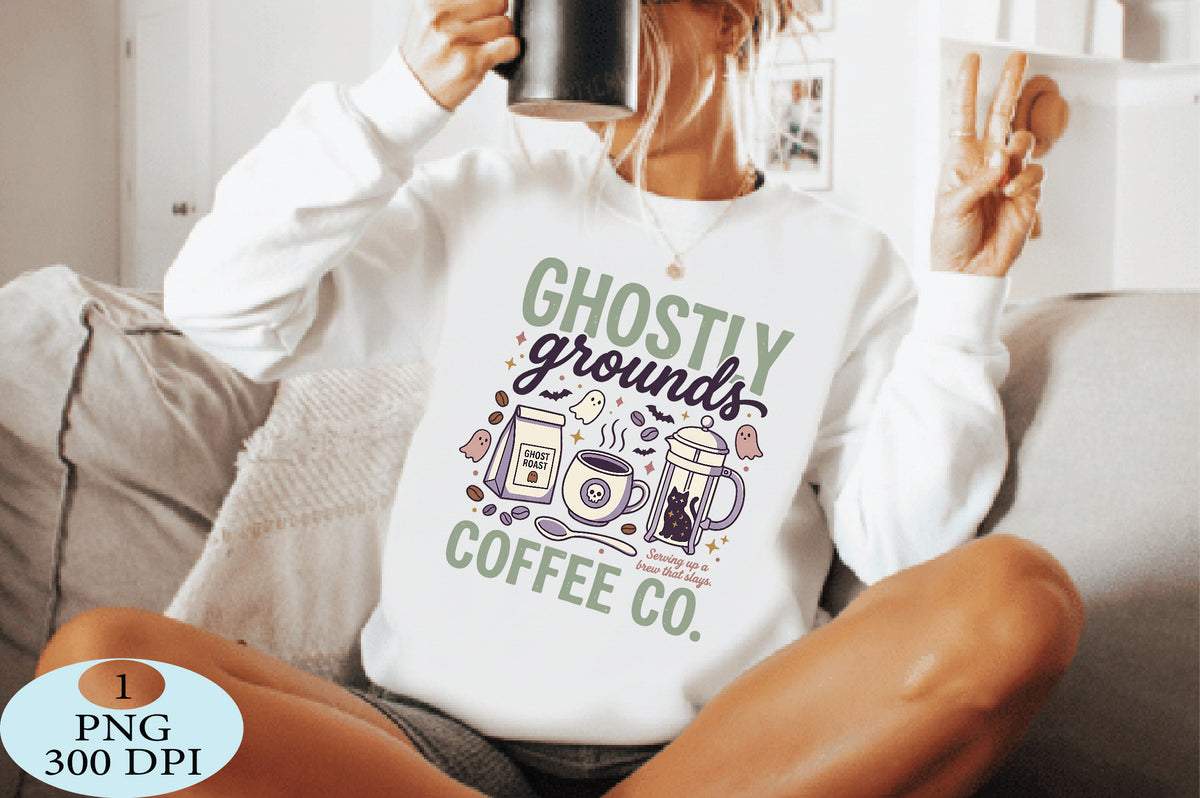 Ghostly Grounds Halloween Coffee Co PNG