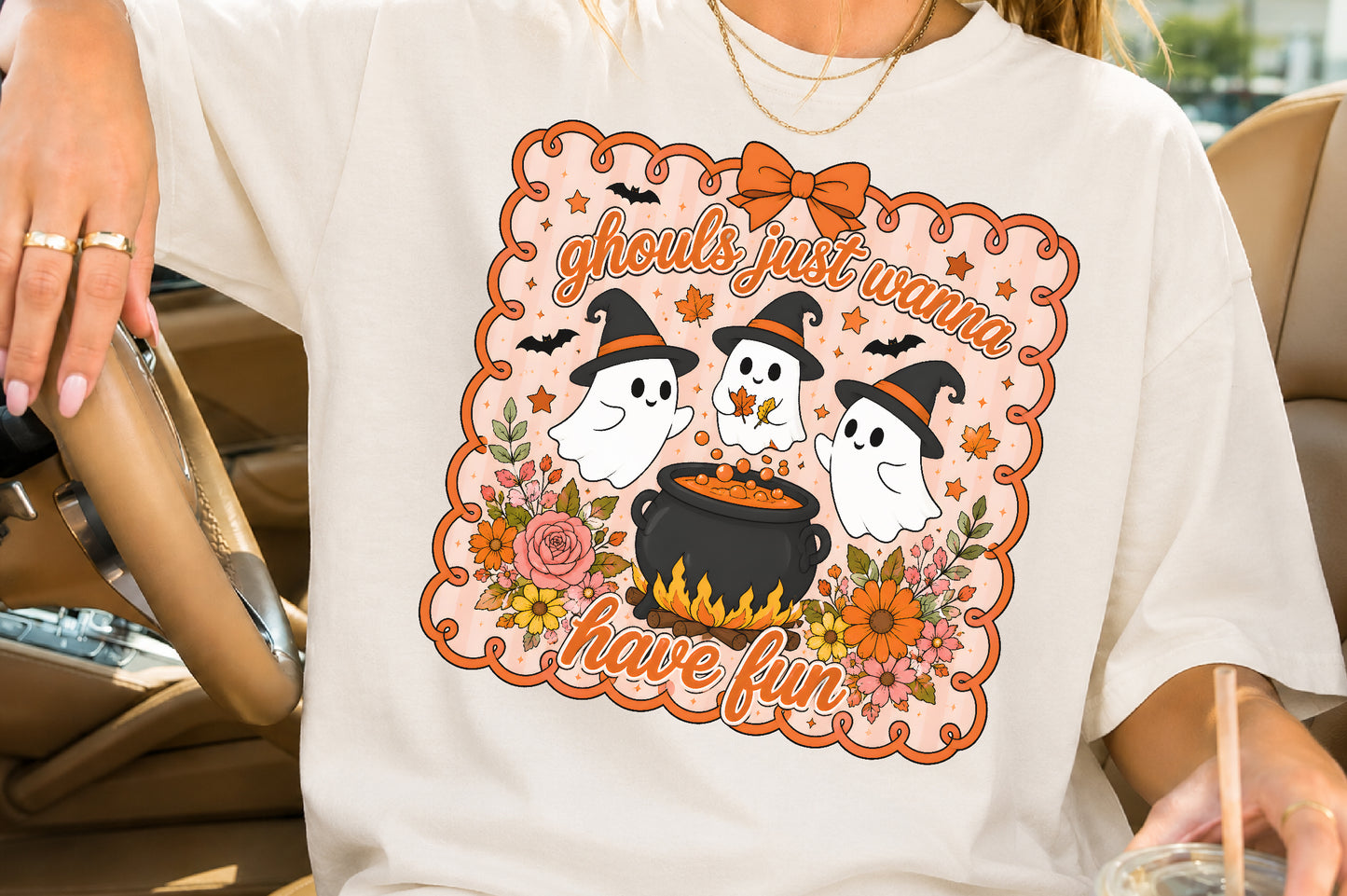 Ghouls Just Wanna Have Fun PNG Cute Ghost Halloween Sublimation Design