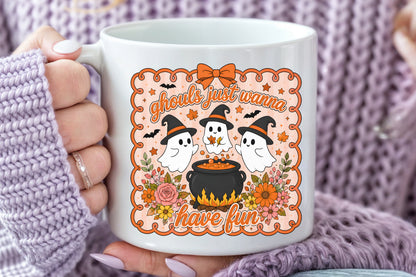 Ghouls Just Wanna Have Fun PNG Cute Ghost Halloween Sublimation Design