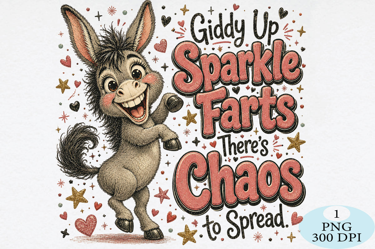 Giddy Up Sparkle Farts Christmas PNG