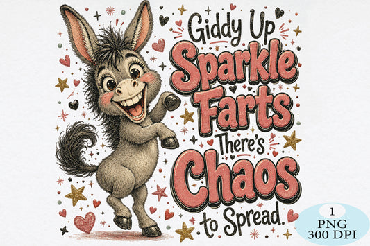 Giddy Up Sparkle Farts Christmas PNG