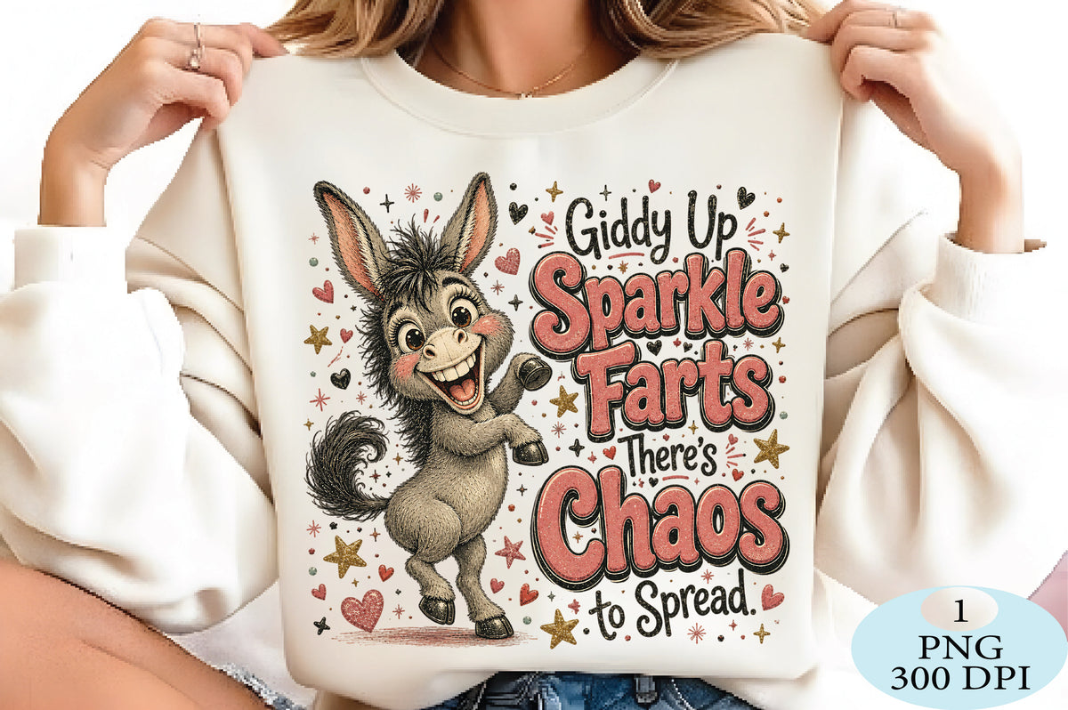 Giddy Up Sparkle Farts Christmas PNG