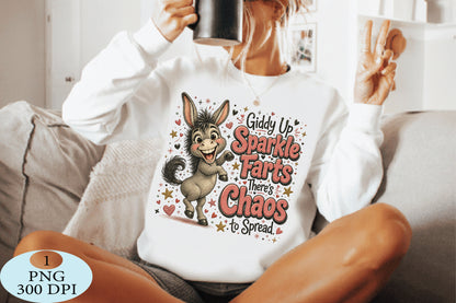 Giddy Up Sparkle Farts Christmas PNG