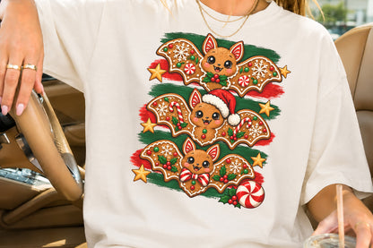 Gingerbread Christmas Bat PNG