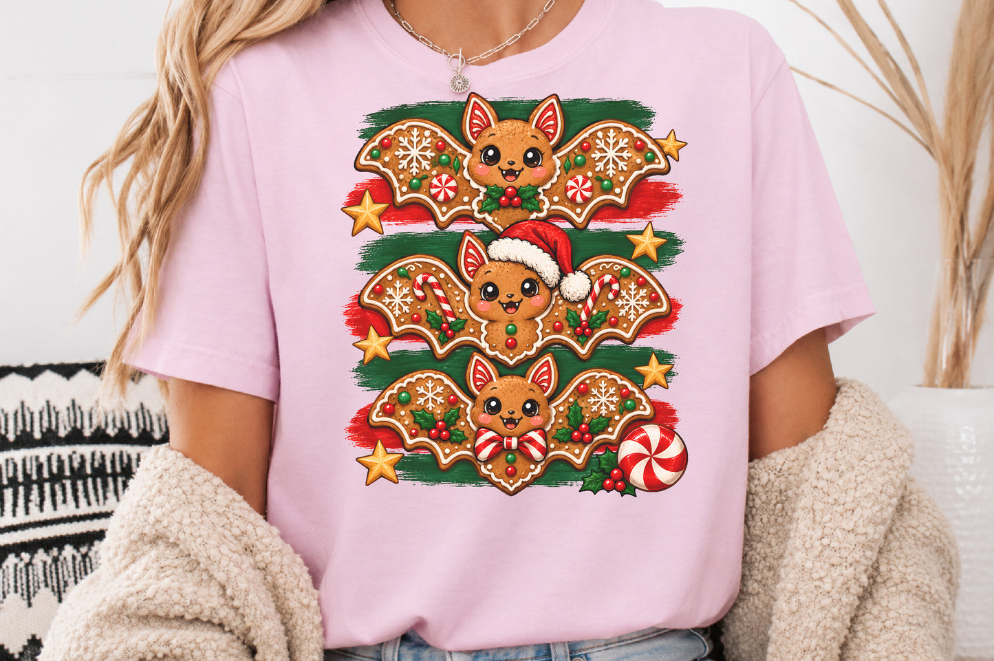 Gingerbread Christmas Bat PNG