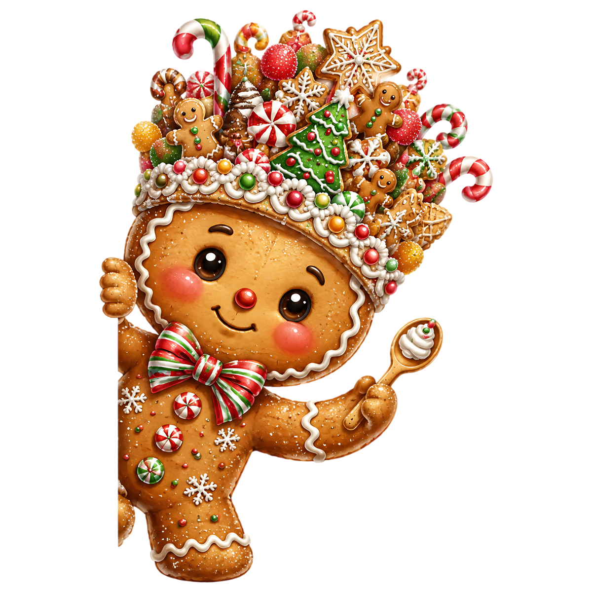 Gingerbread Man Christmas Candy PNG