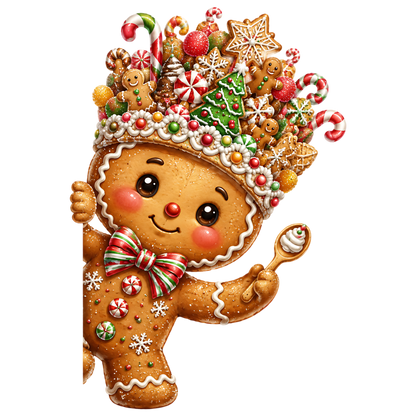 Gingerbread Man Christmas Candy PNG