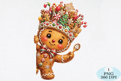 Gingerbread Man Christmas Candy PNG