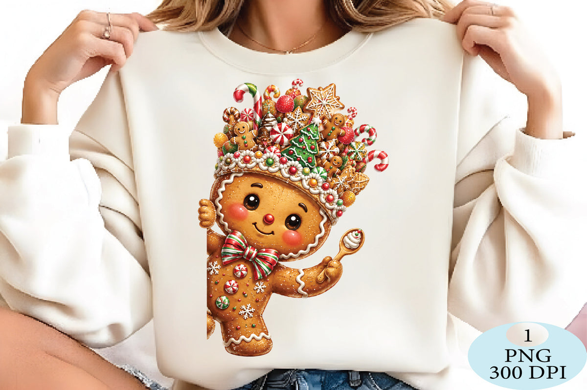 Gingerbread Man Christmas Candy PNG