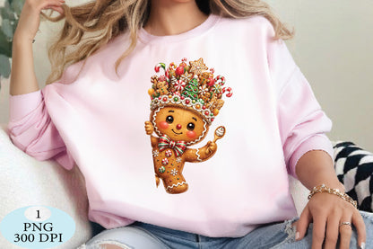 Gingerbread Man Christmas Candy PNG