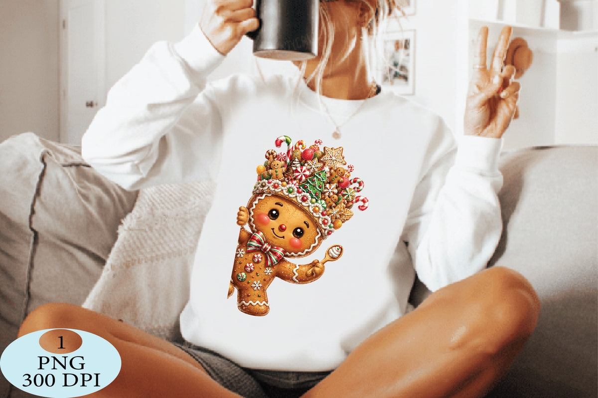 Gingerbread Man Christmas Candy PNG