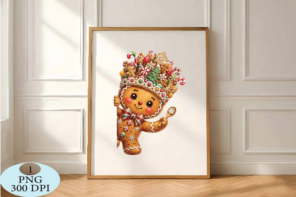 Gingerbread Man Christmas Candy PNG