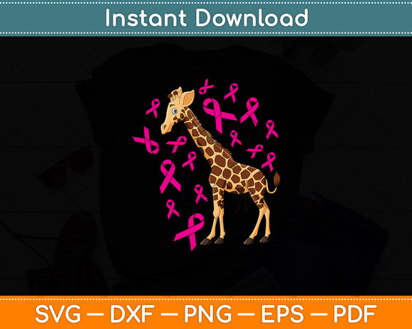 Giraffe Breast Cancer Awareness Svg Png Dxf Digital Cutting File