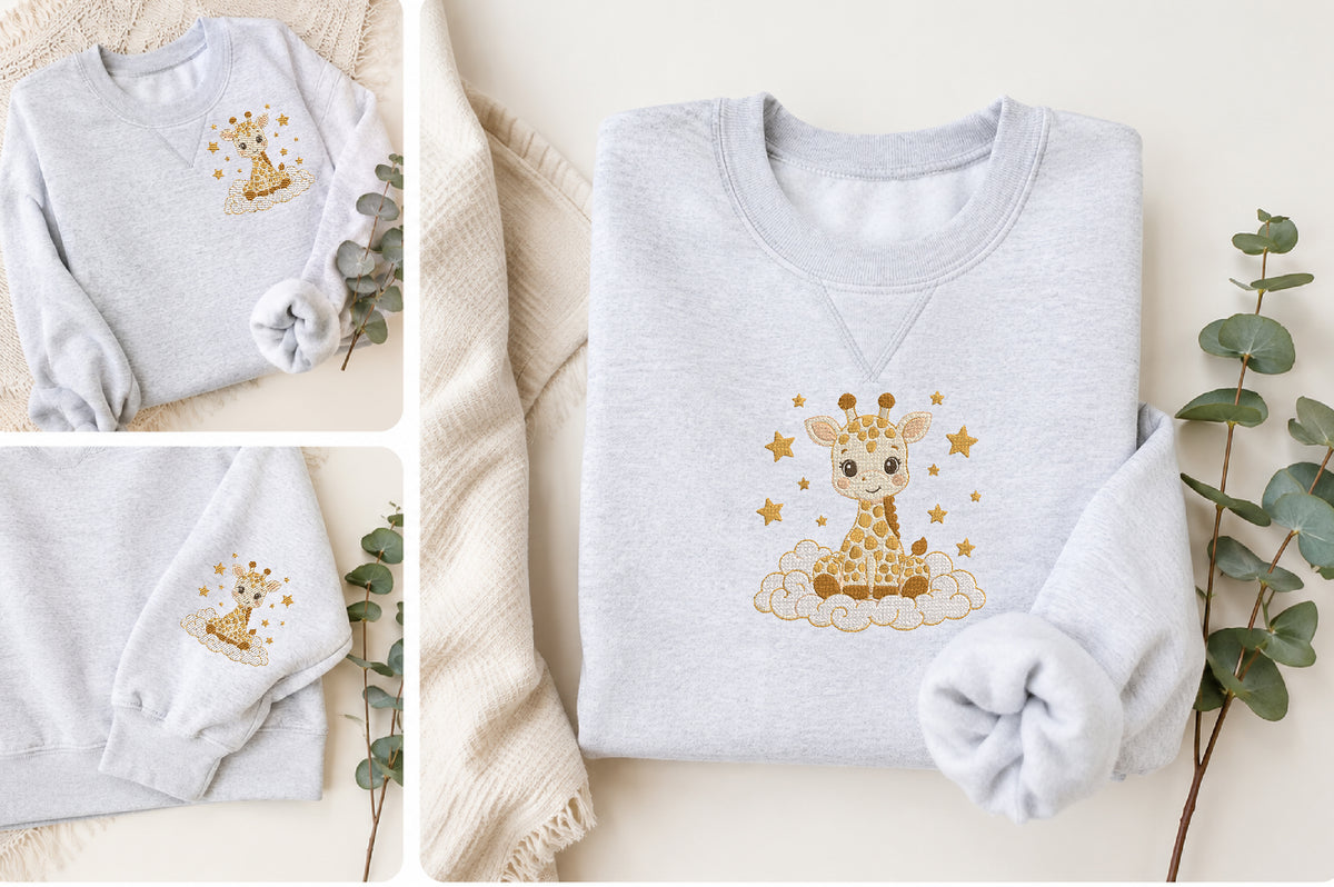 Cute Giraffe Embroidery Design