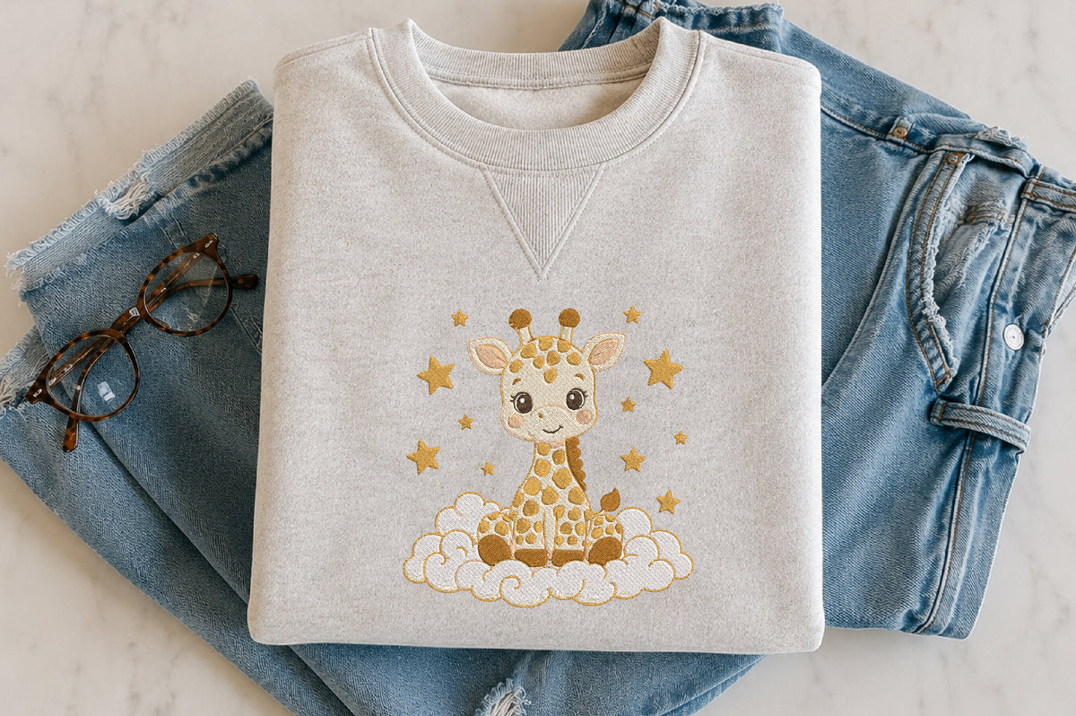Cute Giraffe Embroidery Design