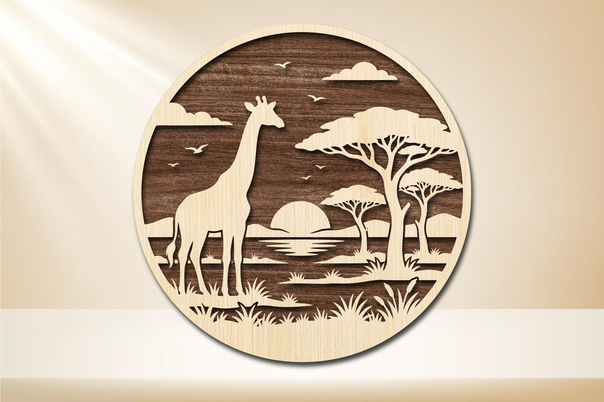 Giraffe Safari Laser Cut SVG