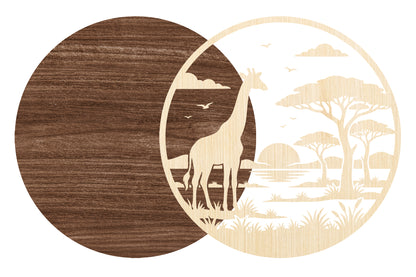 Giraffe Safari Laser Cut SVG
