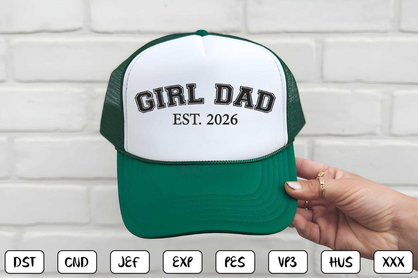 Girl Dad EST 2026 Embroidery Design, Proud Girl Dad Machine Embroidery Pattern, Father Daughter Embroidery Design