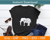 Girls Floral Elephant with Flower Graphic Svg Digital Cutting File