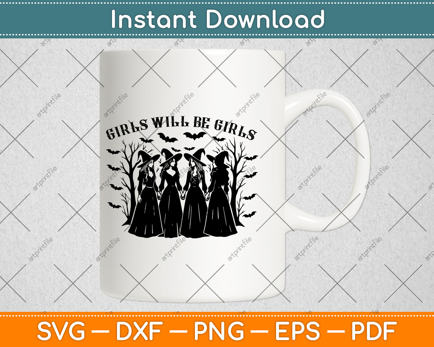 Girls Will Be Girls Witch Svg Digital Cutting File