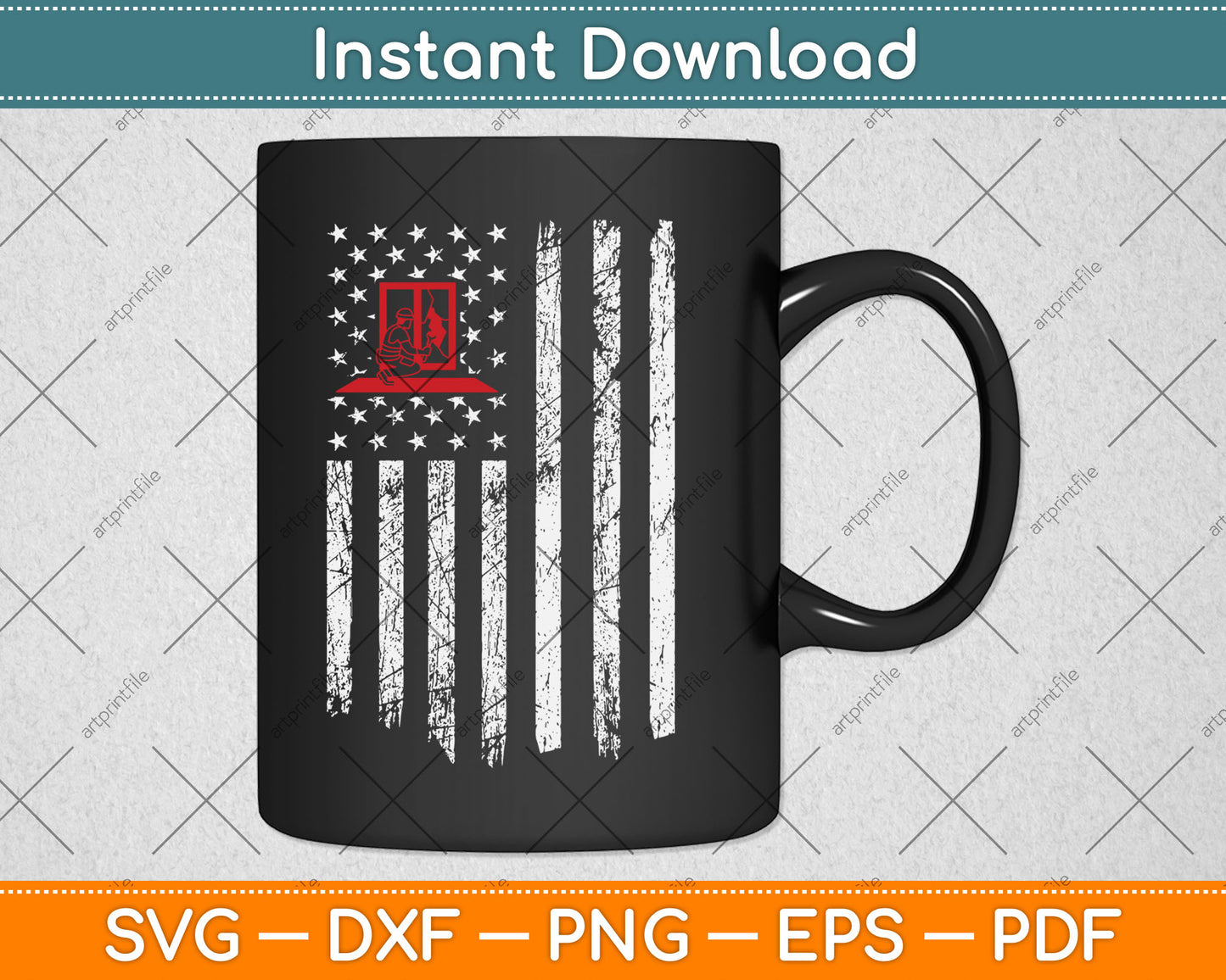 Glazier Vintage American USA Flag Glazier Svg Digital Cutting File