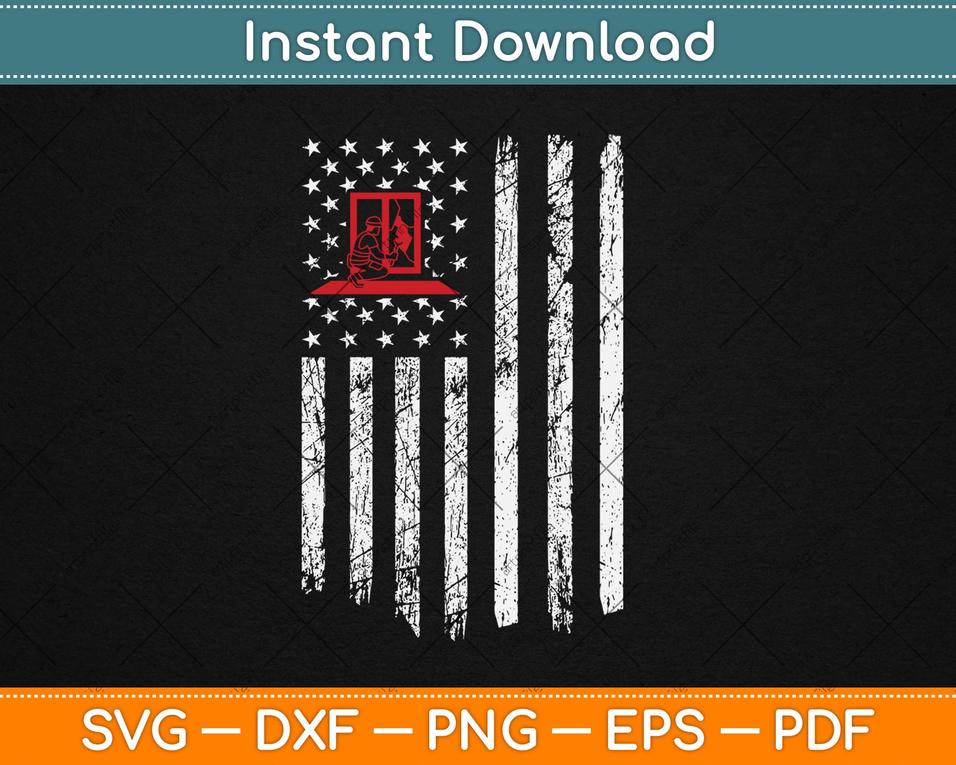 Glazier Vintage American USA Flag Glazier Svg Digital Cutting File
