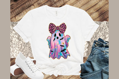 Glitter Leopard Halloween Ghost PNG