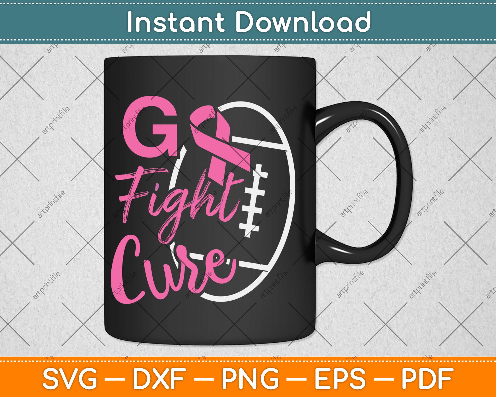 Go Fight Cure Breast Cancer Awareness Svg Digital Cutting File