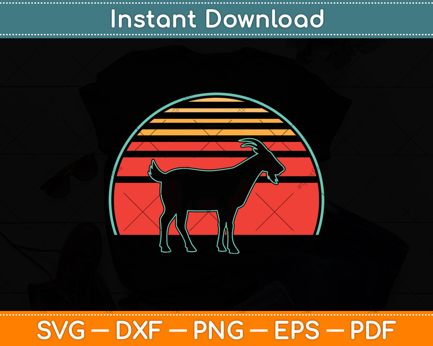 Goat Retro Vintage Cricut Svg Digital Cutting File