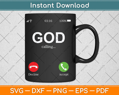 God Calling Funny God Phone Christian Svg Digital Cutting File