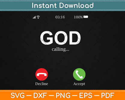 God Calling Funny God Phone Christian Svg Digital Cutting File