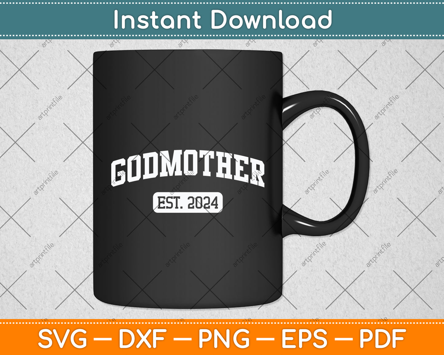 Godmother Est 2024 Promoted To Godmother Announcement Svg Digital Cutting File