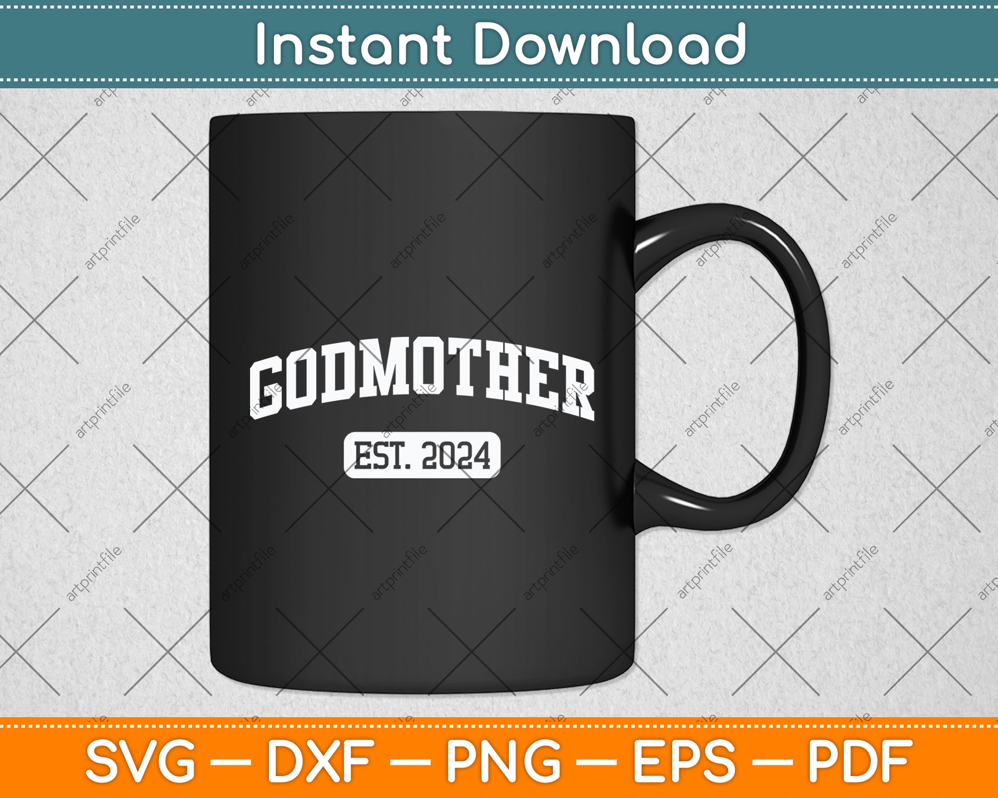 Godmother Est 2024 Promoted To Godmother Announcement Svg Digital Cutting File